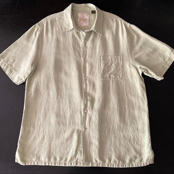 TASSO ELBA Island Green Silk/Linen Button Down Shirt sz L - Picture 4 of 7